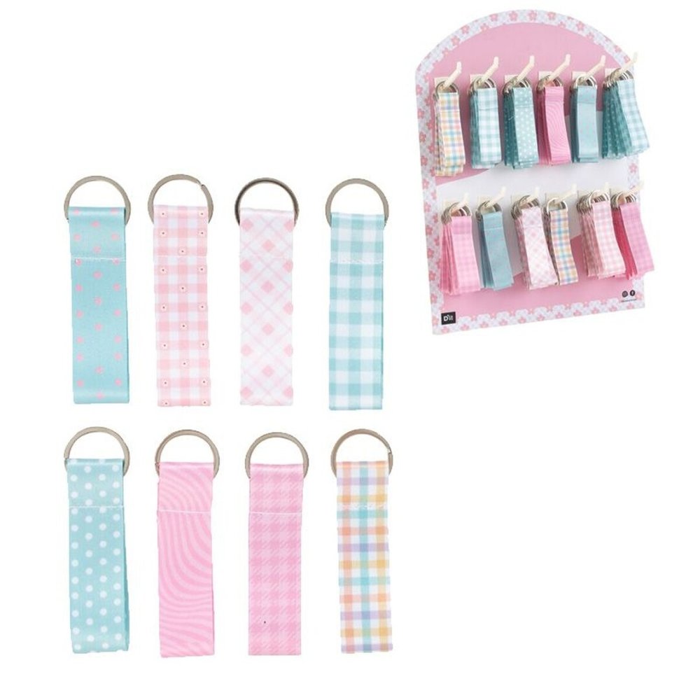 EXPOSITOR 72 LLAVEROS TELA COLORES PASTEL SURTIDOS | DCASA | ENVASE 72 UDS. UNIDAD | 8410000223095