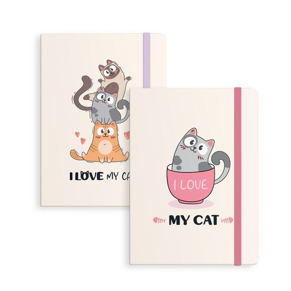 Libreta con Goma Gatos Surtidas Marca DCASA