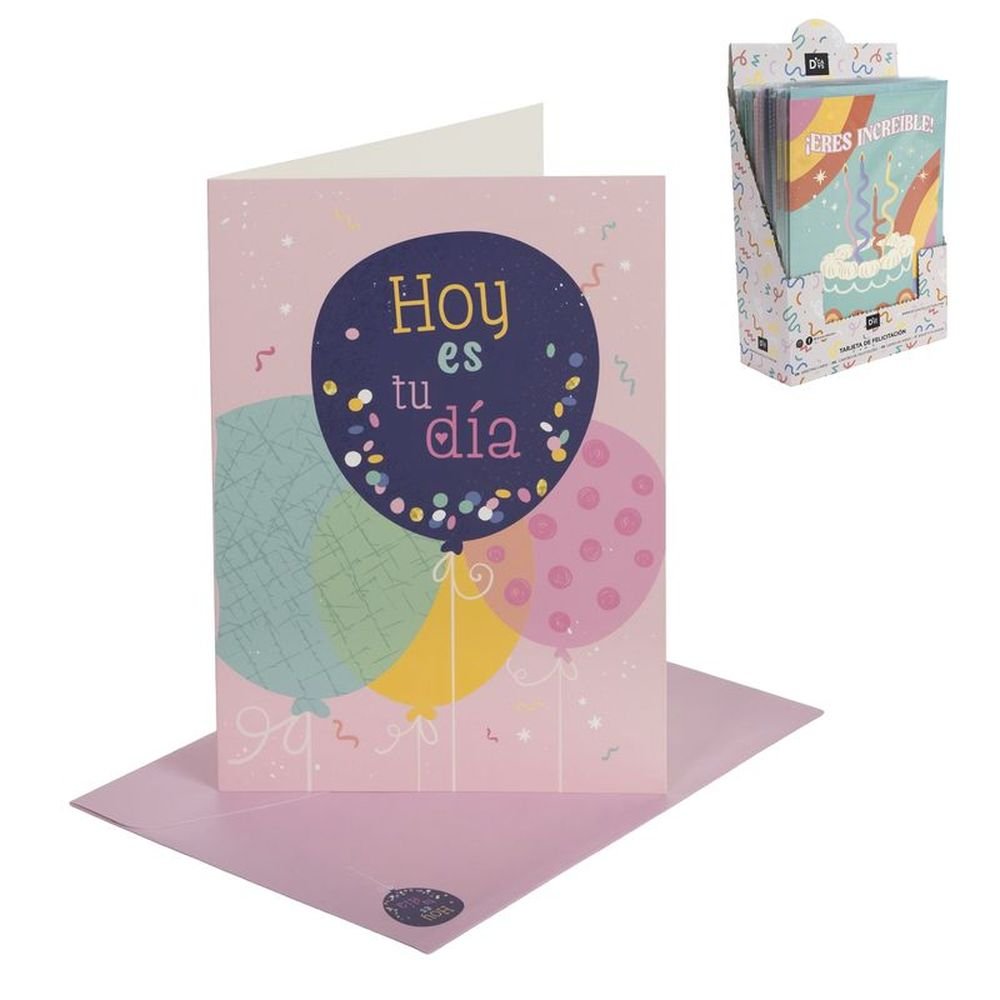 Expositor 48 tarjetas A4 cumpleaños surtidas Dcasa