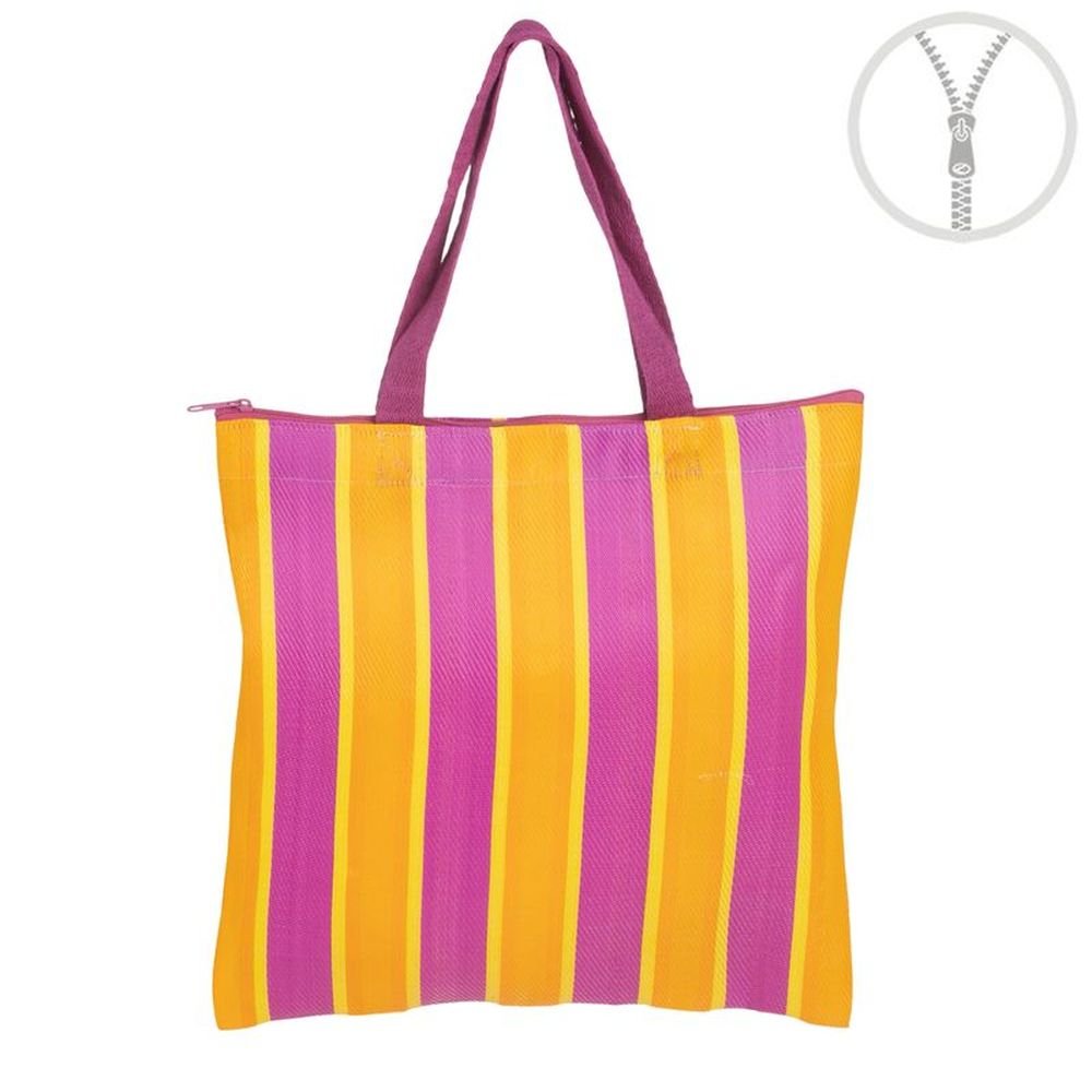Bolsa plástica reciclada rayas DCASA