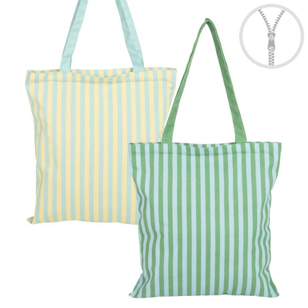 Bolsa algodón con cremallera rayas multicolor DCASA