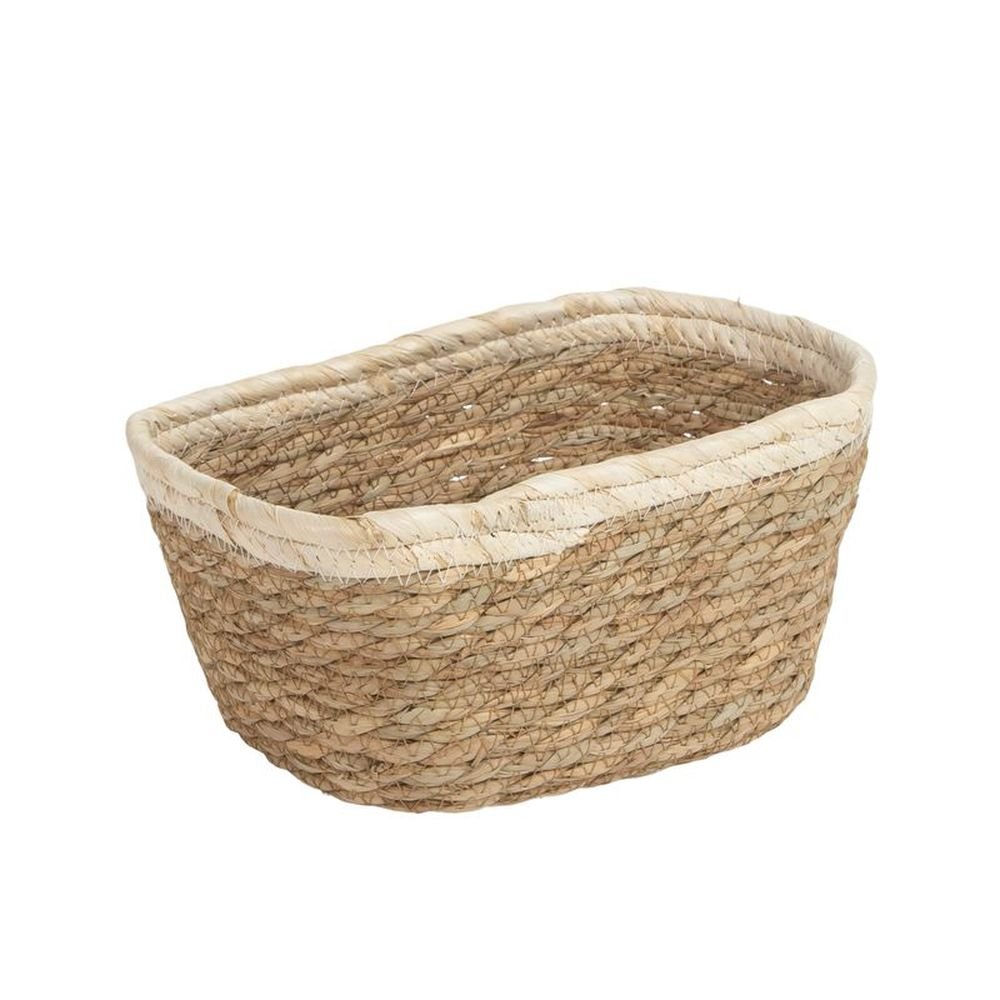 Cesta Rectangular Bicolor Natural Marca DCASA Imagen principal del producto