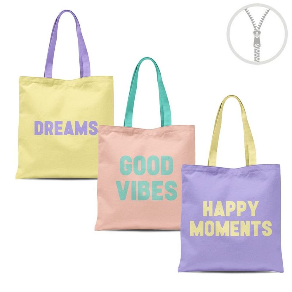Bolsa Algodón con Cremallera Neon Basics Surtidos DCASA Imagen principal del producto