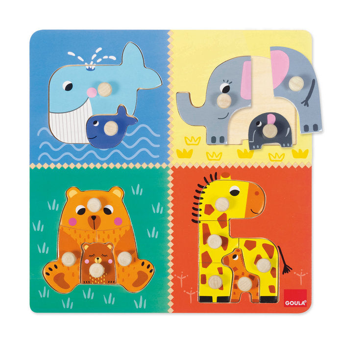 Puzzle Mamas y Bebes Goula en madera 28 cm Imagen secundaria del producto
