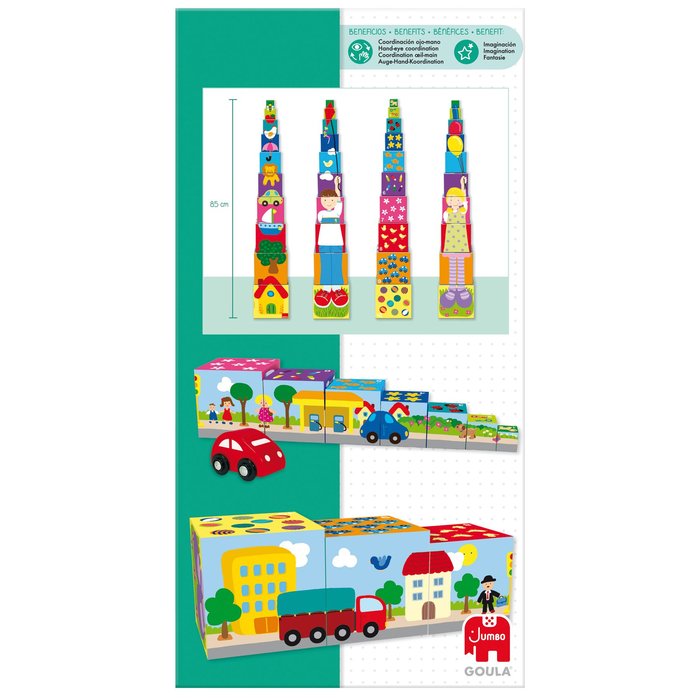 JUEGO CUBOS APILABLES COCHE | GOULA | 1 UNIDAD | 8410446552025 Imagen principal del producto