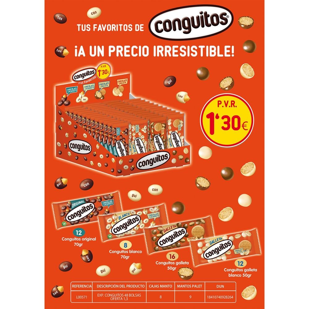 Expositor Conguitos 48 Bolsas Surtidas Marca Conguitos Imagen principal del producto