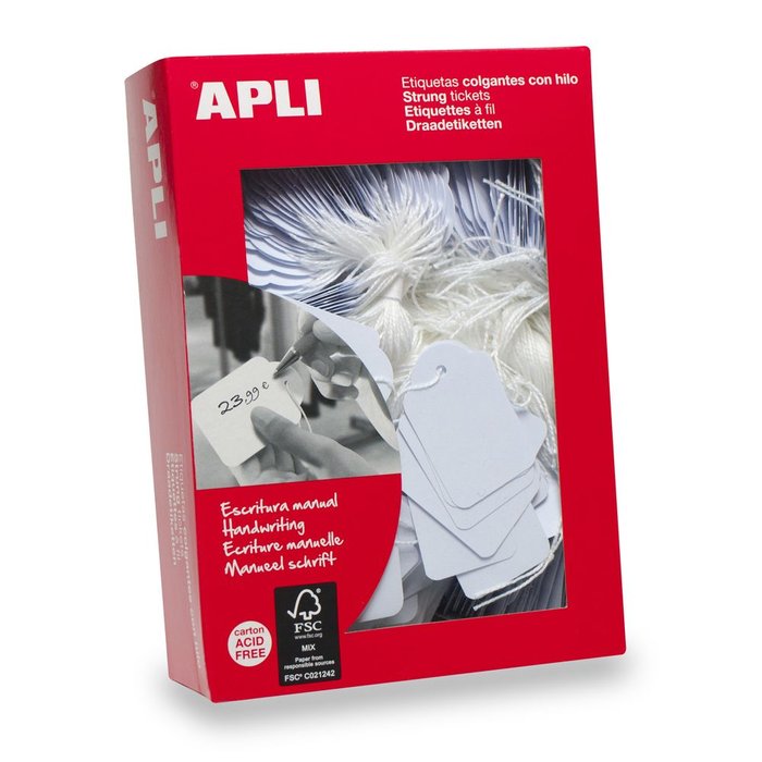 ETIQUETA COLGANTE 391 28X43 MM APLI 500 UNIDADES | 1 UNIDADES | (APLI) Imagen principal del producto
