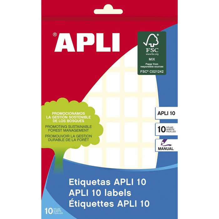 ETIQUETA BLANCA 12X18 10H APLI 1635 | 10 UNIDADES | (APLI)