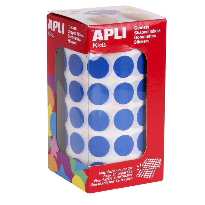Gomets redondo rollo 15 azul APLI Imagen principal del producto