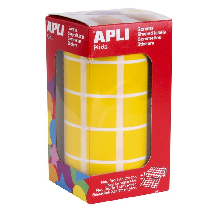 Gomets Cuadrado Rollo 20 Amarillo APLI Imagen principal del producto
