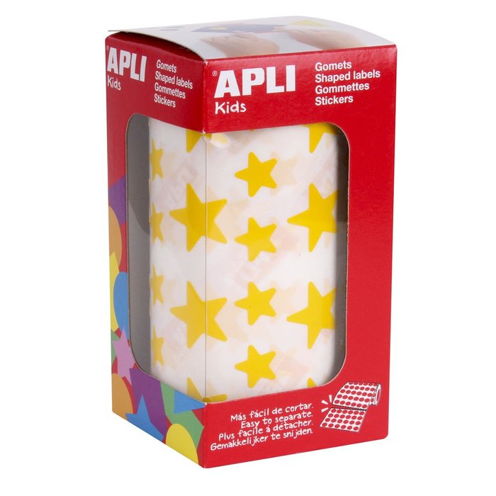 Gomets estrellas amarillos 12,5 y 19,5 mm - APLI