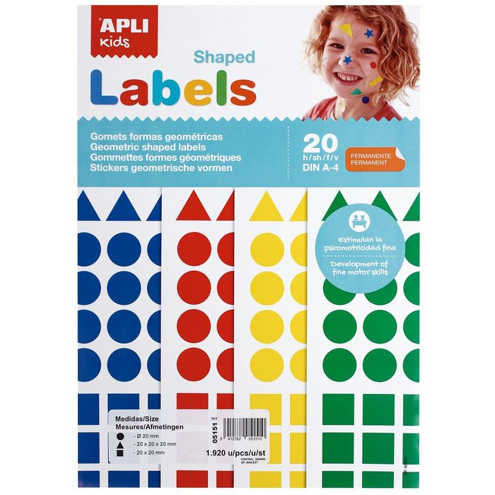 Bolsa A4 Gomets 20 mm Colores Surtidos Apli