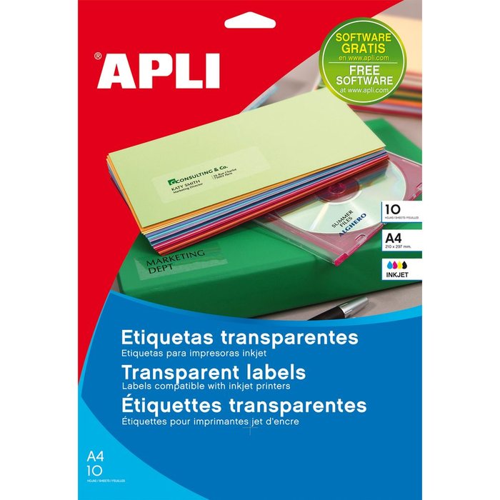 ETIQUETA TRANSPARENTE 48,5X25,4 10H 10050 | APLI Imagen principal del producto