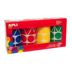 ROLLOS DE GOMETS FIGURAS GEOMETRICAS XL SURTIDOS 4 UNIDADES | 1 UNIDADES | (APLI)