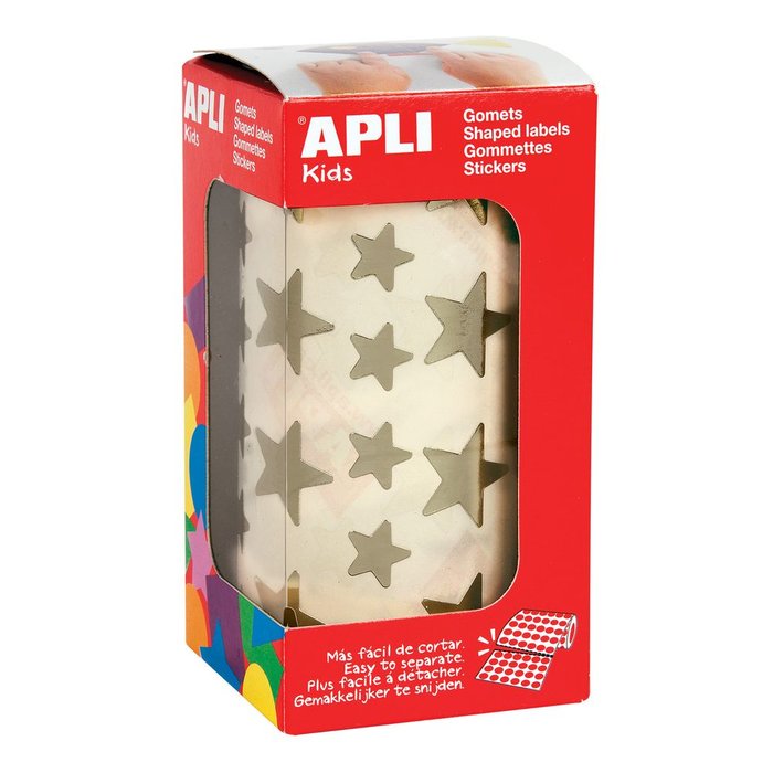 Gomets Estrella Adhesiva Oro Rollo APLI