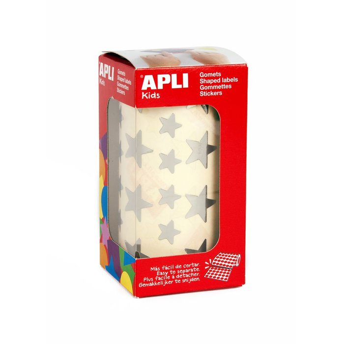 Gomets Estrella Adhesiva Plata Rollo APLI Imagen principal del producto