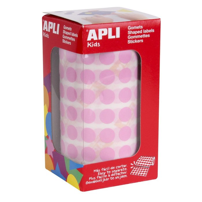 Gomets redondos rollo rosa Ø 10,5 mm Apli