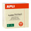 Notas Adhesivas Classic 75x75 mm Cubo 400 Hojas Amarillo APLI