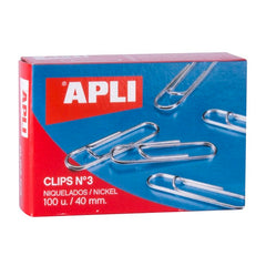 CLIPS NIQUELADOS N 3 40MM 100U | 10 UNIDADES | (APLI)