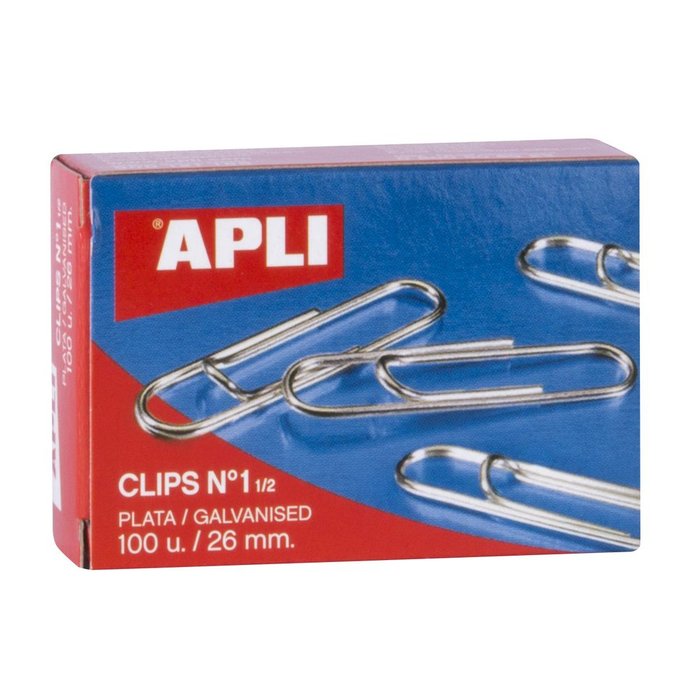 CLIPS PLATEADOS Nº 1 1/2 100UNID | 10 UNIDADES | (APLI)