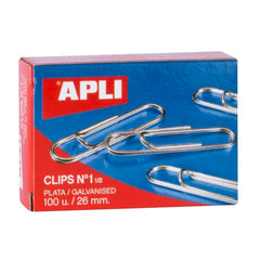 CLIPS PLATEADOS Nº 1 1/2 100UNID | 10 UNIDADES | (APLI)