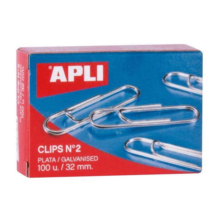 CLIPS GALVANIZADOS Nº2 32 MM 100 U, | 10 UNIDADES | (APLI)