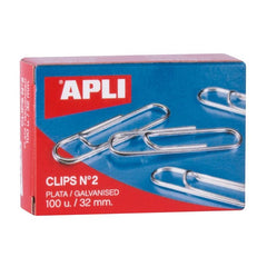 CLIPS GALVANIZADOS Nº2 32 MM 100 U, | 10 UNIDADES | (APLI)