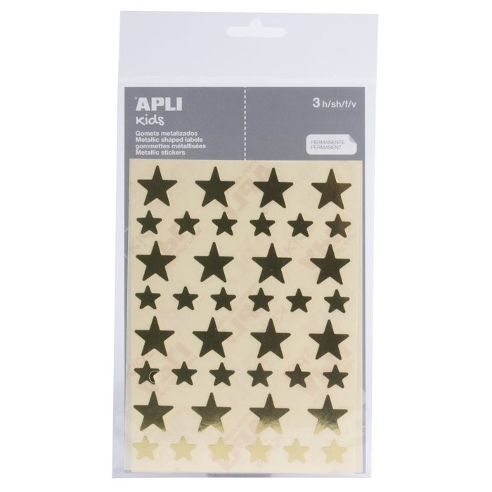 GOMETS ESTRELLA ORO BOLSA 3 HOJAS/120 UD | 24 UNIDADES | (APLI)