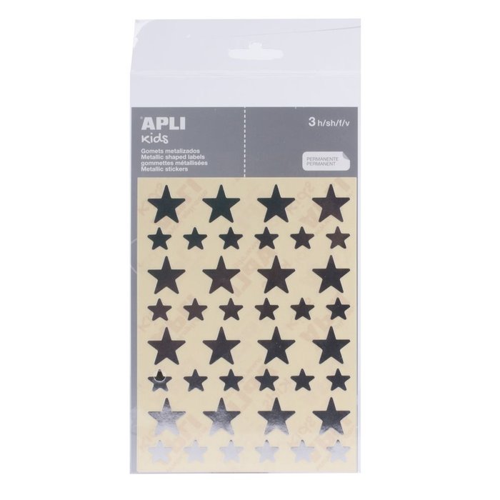 GOMETS ESTRELLA PLATA BOLSA 3 HOJAS/120 UD | 10 UNIDADES | (APLI)