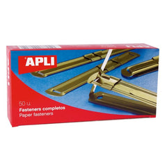 FASTENER METALICOS DORADOS 90 X 12 MM 50 UNIDADES | 50 UNIDADES | (APLI)