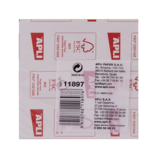 Notas adhesivas Funny 75x75mm Apli, pack 12 blocs