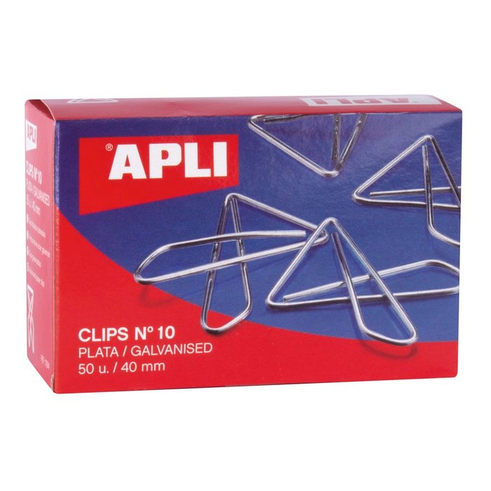 C/50 Clips Mariposa Plateados 40MM Nº10 Apli Imagen principal del producto