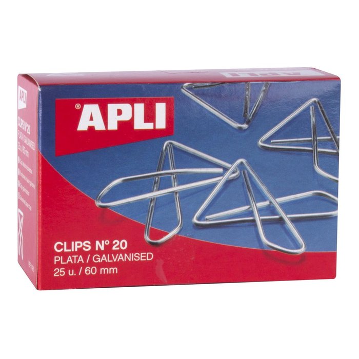 C/25 clips mariposa plateados 60mm nº20 apli Imagen principal del producto