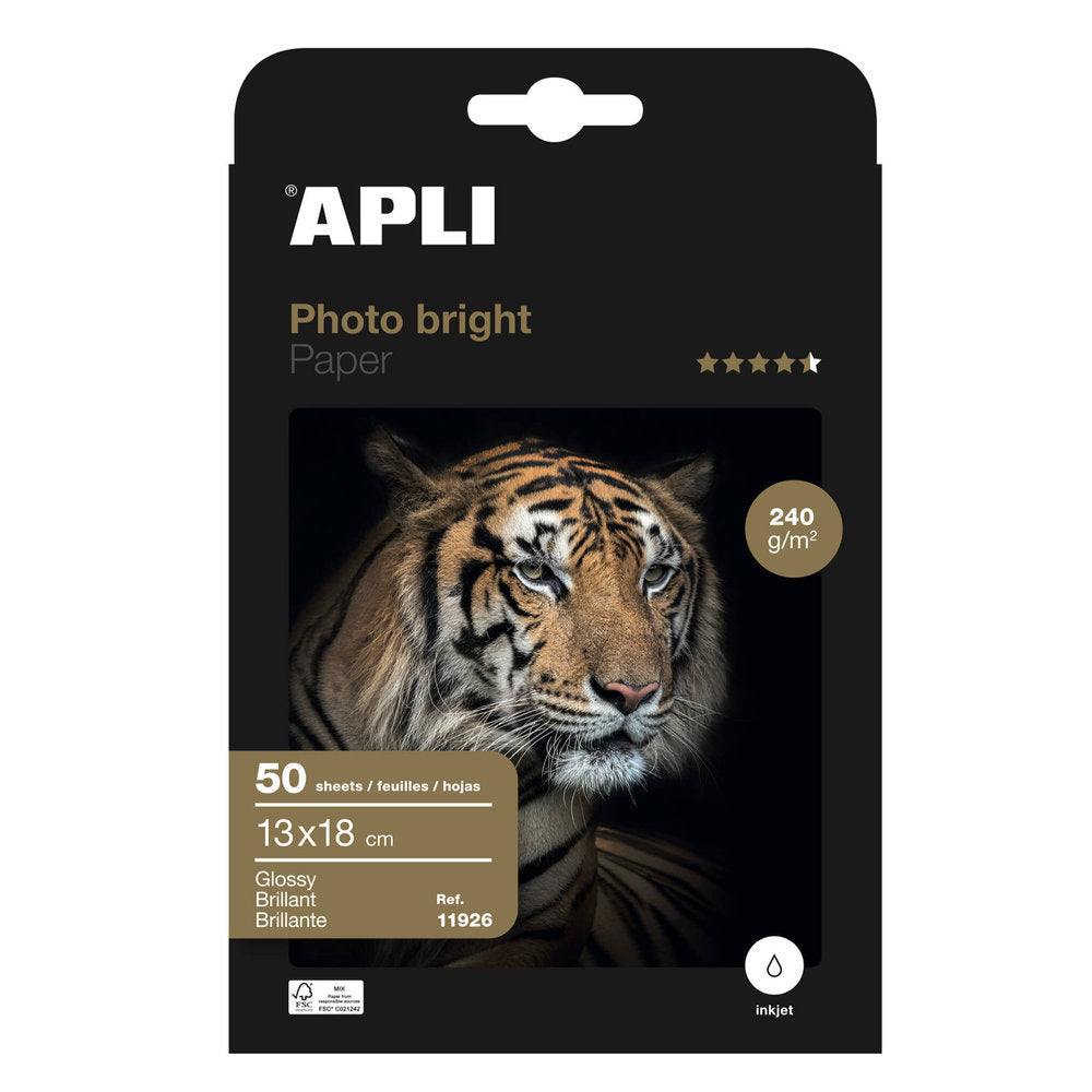 Papel fotográfico Photobright 13x18 cm 240g Apli