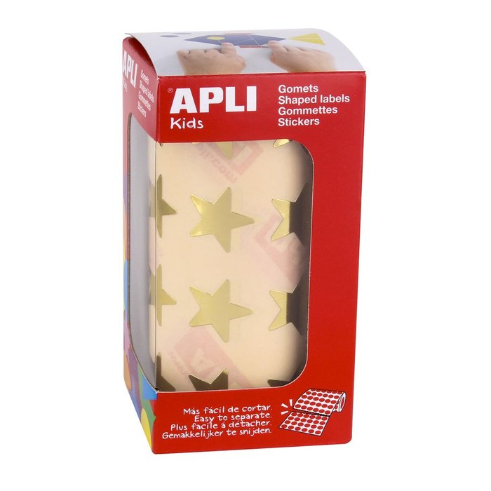 Rollo gomets estrellas 19,5 mm oro metalizado APLI