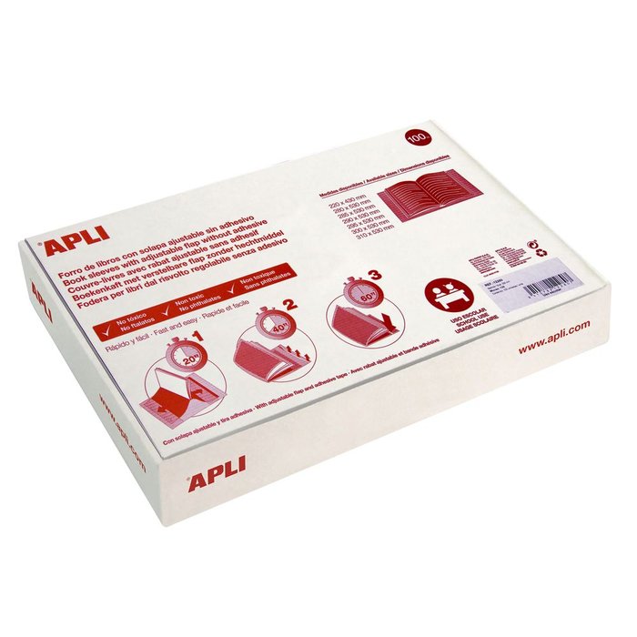 FORRO LIBROS AJUSTABLE PVC 290 MM 100 UNIDADES 130 MICRAS | 100 UNIDADES | (APLI)