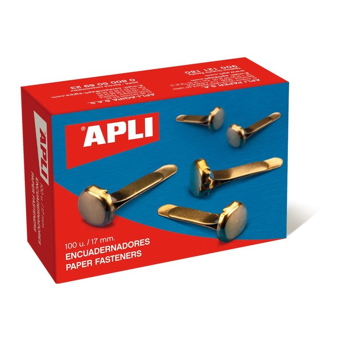ENCUADERNADORES METALICOS SIN ARANDELA 17 MM 100 U | 1 UNIDADES | (APLI) Imagen principal del producto