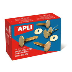 ENCUADERNADORES METALICOS CON ARANDELA 18 MM 100 U | 1 UNIDADES | (APLI)