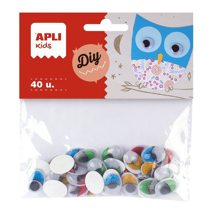 Bolsa 40 Ojos Moviles Colores y Medidas Surtidas