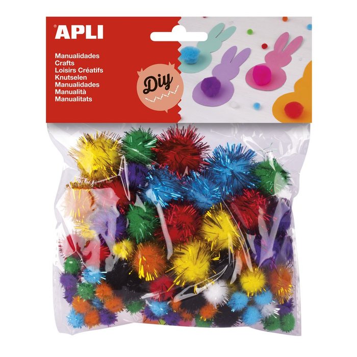 Paq/78 Pompones Brillantes Surtidos