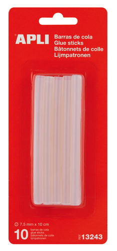 ✅ BARRA SILICONA COLA RECAMBIO 10CM X 7,5MM BLISTER 10 UNID Imagen secundaria del producto