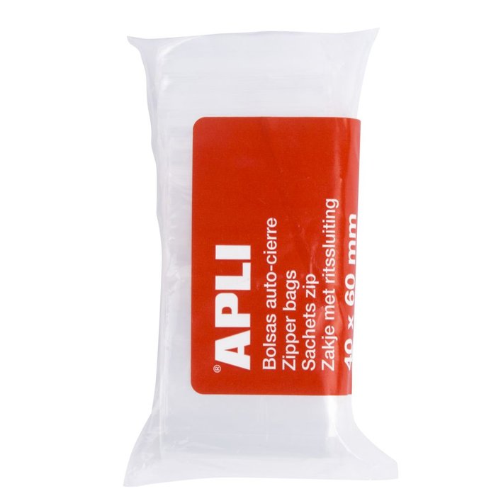 BOLSAS AUTOCIERRE 40 X 60 MM 100 UDS TRANSPARENTES | APLI | 1 UNIDAD | 48410782132477 Imagen principal del producto