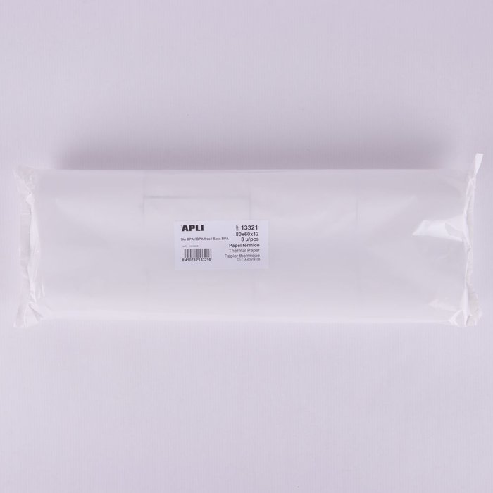 ROLLO PAPEL TERMICO 80 X 60 X 12 MM | 8 UNIDADES | (APLI) Imagen principal del producto