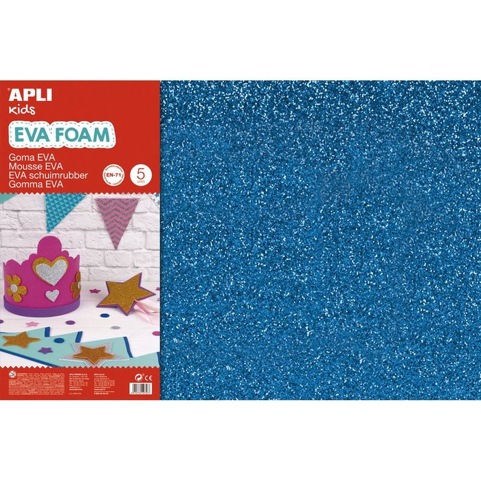 GOMA EVA PURPURINA AZUL 600 X 400 MM 3 HOJAS | 1 UNIDADES | (APLI MANUALIDADES)