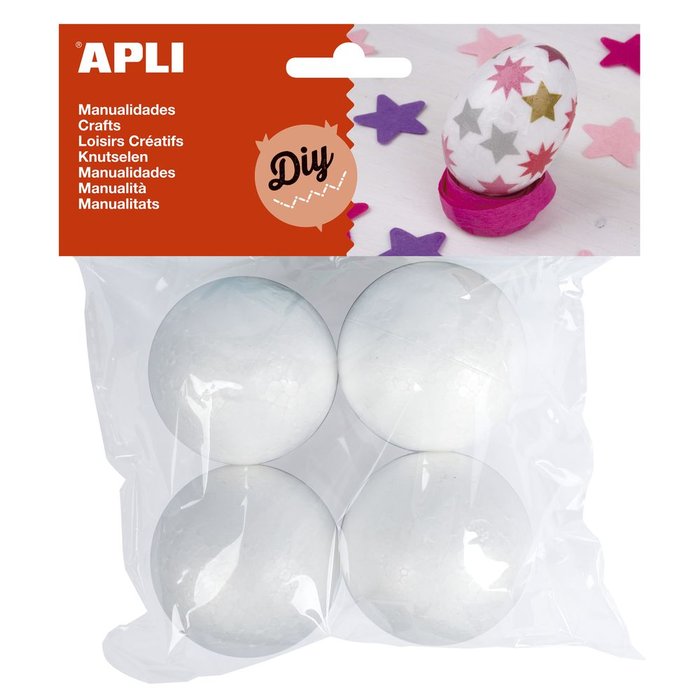 Bolas Porexpan Ø 50 mm Apli Juegos Pack 4 unidades