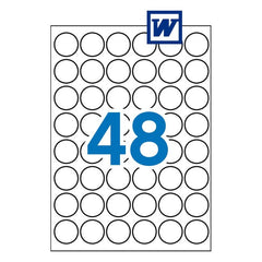 ETIQUETAS BLANCAS PERMANENTES Ø 30,0 MM 25 HOJAS | 1 UNIDADES | (APLI)