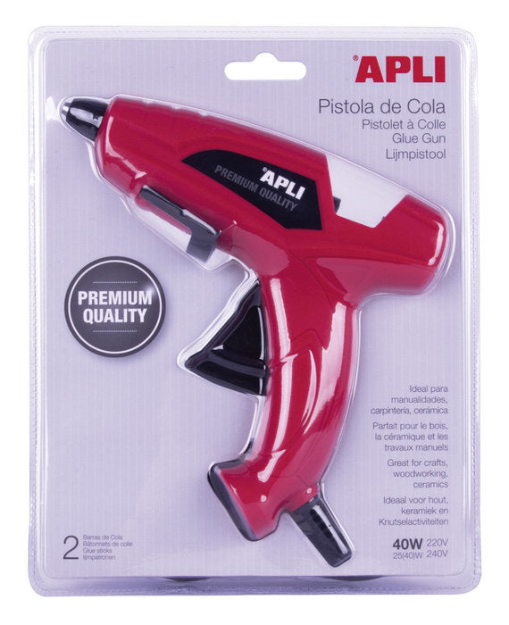 ✅ PISTOLA DE COLA 40W CON 2 BARRAS DE COLA 10 CM X 11 MM Imagen principal del producto