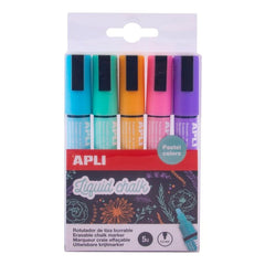 Rotuladores Tiza Liquida Punta Redonda 5,5 Mm Color Pastel | Apli | Pack 1 Unidades