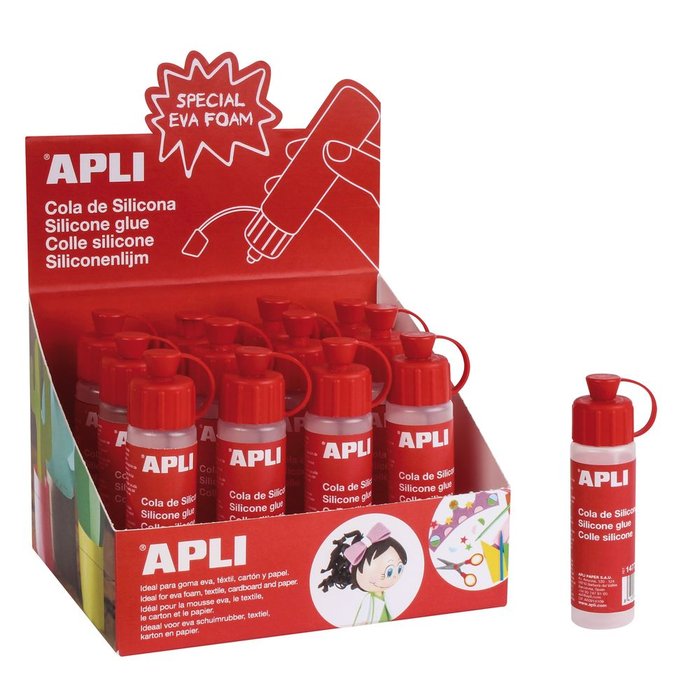Cola de silicona 25 ml APLI para manualidades y uso escolar Imagen principal del producto
