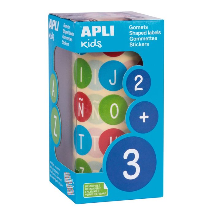 Rollo Gomets Abecedario Mayúsculas Ø 20 mm APLI Imagen principal del producto